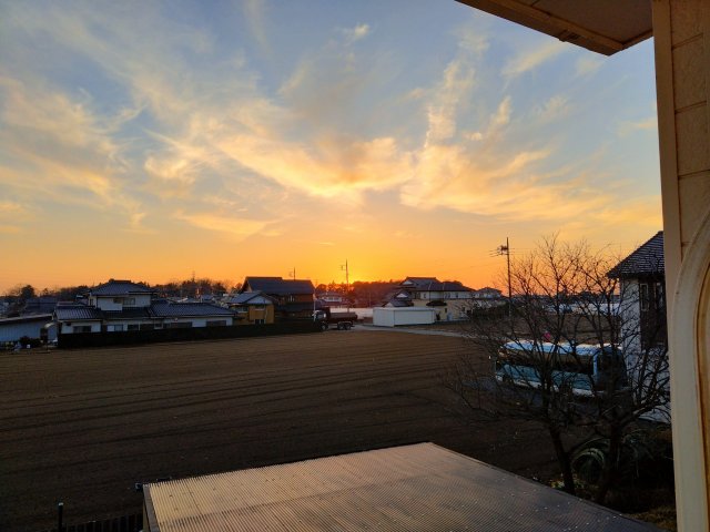 眺望　ベランダからきれいな夕日が見えます