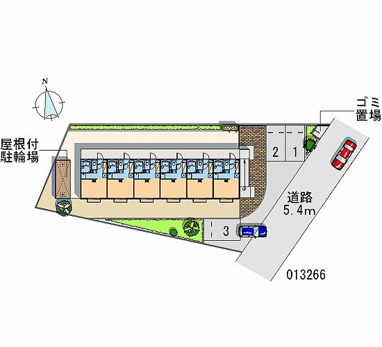 その他設備　屋根付の駐輪場、敷地内ごみ置き場があります。