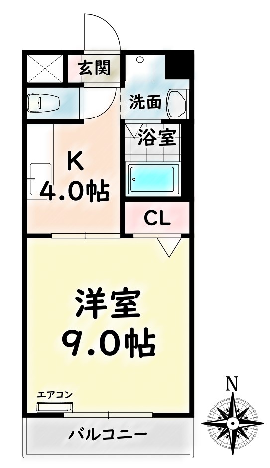 名鉄常滑線 道徳駅 徒歩4分 4階建 築25年の間取り写真