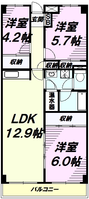 高尾パークハイツBの間取り写真