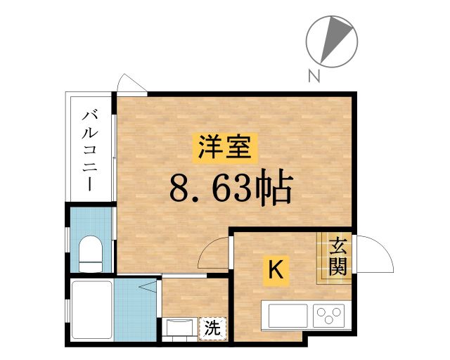ＪＲ中央線 八王子駅 徒歩8分 3階建 築6年の間取り写真
