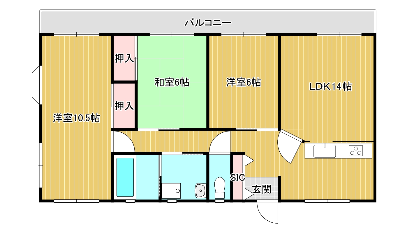 ＪＲ紀勢本線 朝来駅 徒歩17分 3階建 築40年の間取り写真