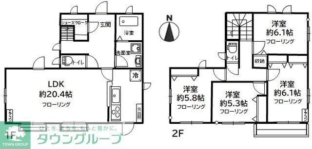 長津田みなみ台戸建の間取り写真