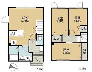青葉町2丁目一棟二戸の間取り写真