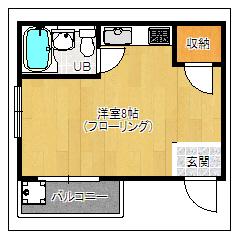 地下鉄空港線 西新駅 徒歩15分 4階建 築42年の間取り写真