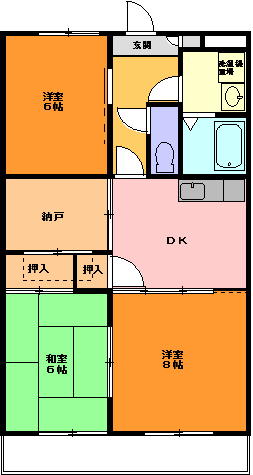 ＪＲ東海道本線 二川駅 徒歩23分 3階建 築33年の間取り写真