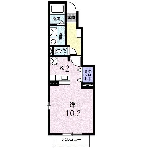 八女市馬場のアパートの間取り