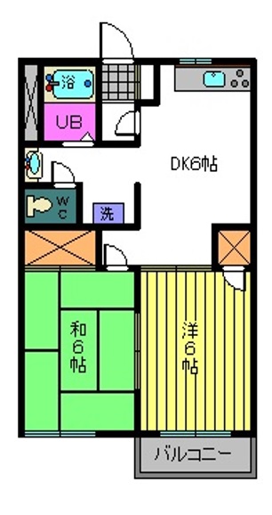 郡山市芳賀のアパートの間取り