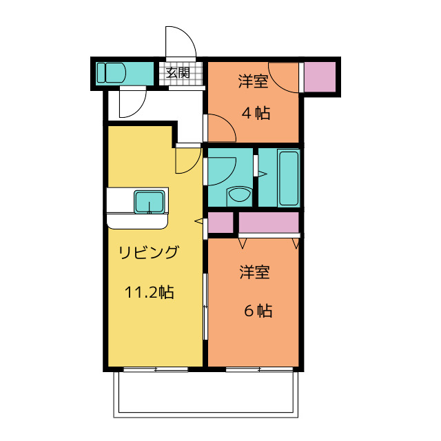 コーポダイアナ　Ｂの間取り