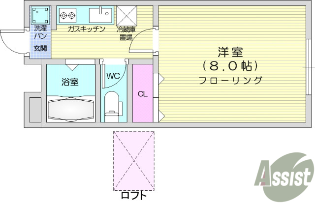 仙台市青葉区国見のアパートの間取り