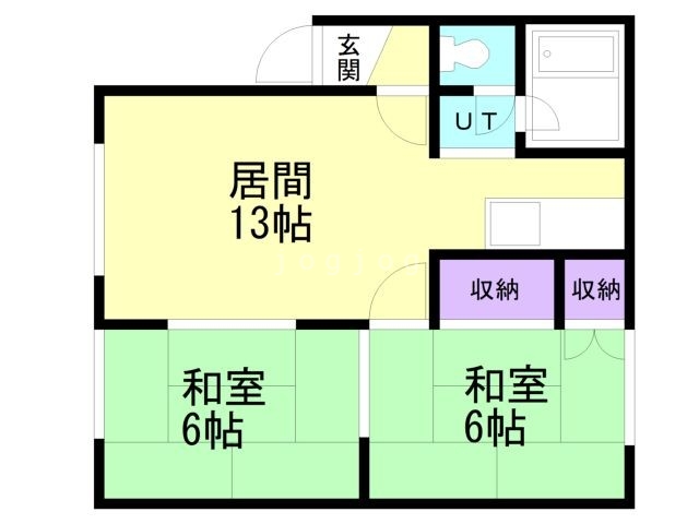 旭川市十一条通のアパートの間取り