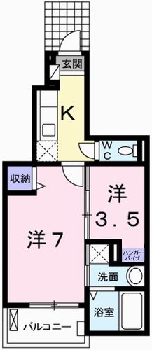 姫路市南条のアパートの間取り