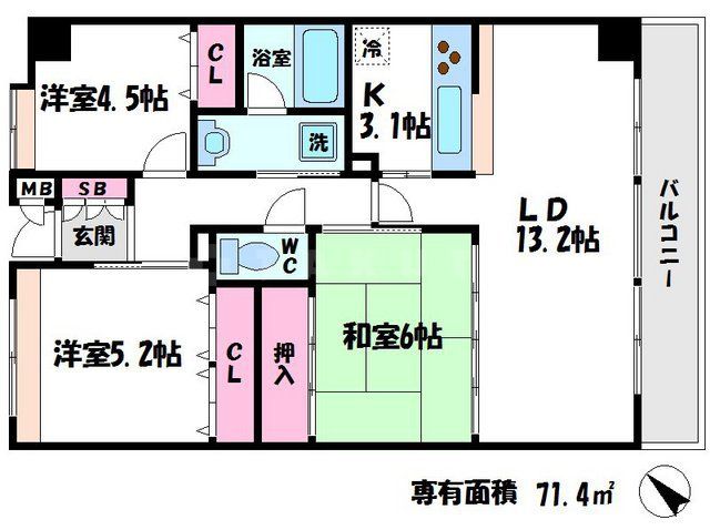 メルベーユ城東の間取り