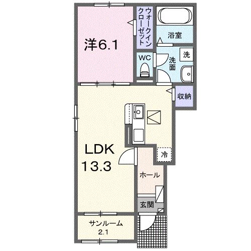 エスパス　リッシュ　田井Ｂの間取り