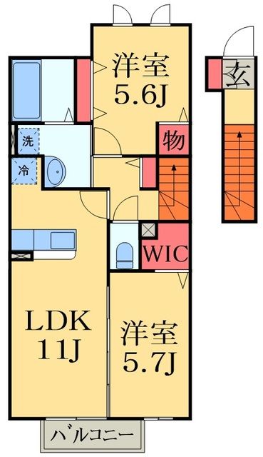 千葉市中央区生実町のアパートの間取り