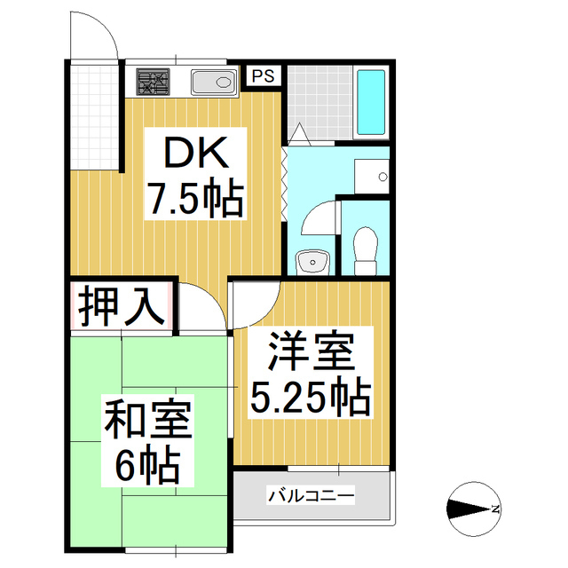 東御市加沢のアパートの間取り