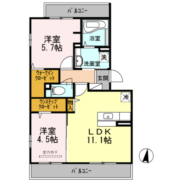 パルクソレイユ　II・III　IIの間取り