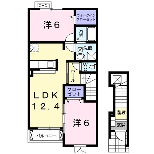 岩沼市吹上のアパートの間取り