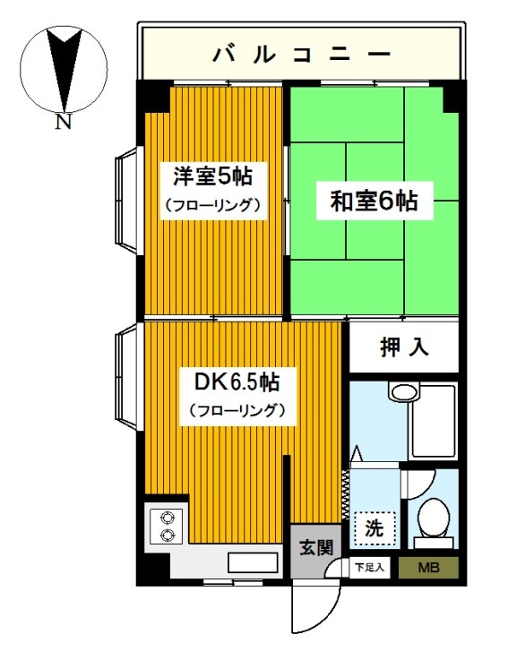 横浜市神奈川区神大寺のマンションの間取り