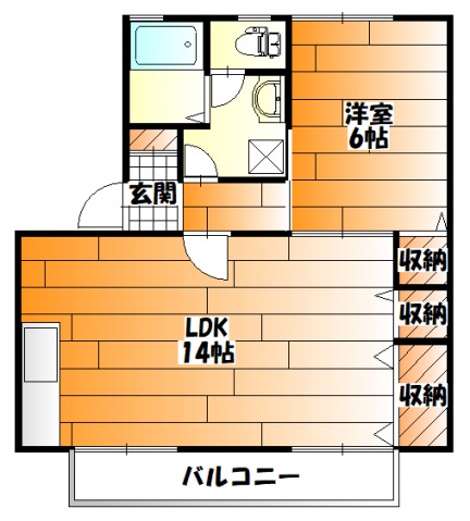 広島市安佐南区祇園のアパートの間取り