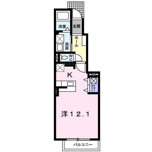 大牟田市天領町のアパートの間取り