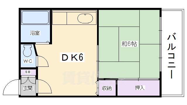 万里小路ハイツの間取り