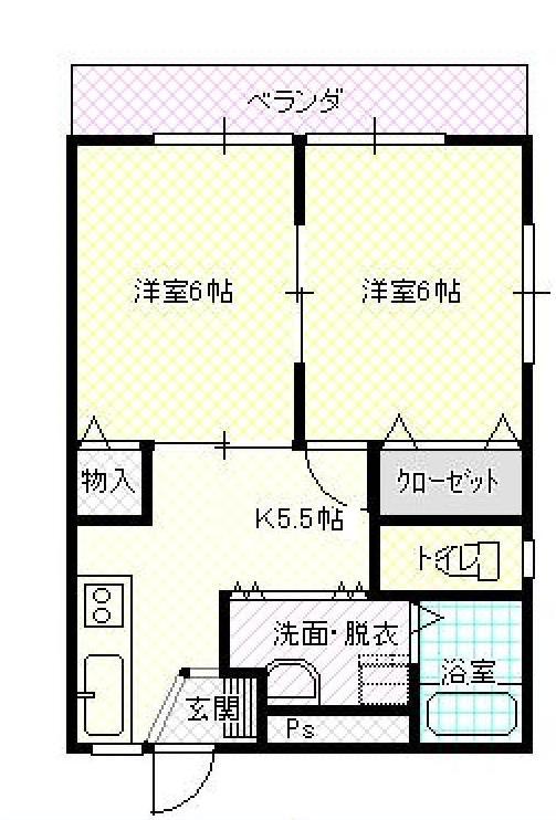 山形市成沢西のアパートの間取り