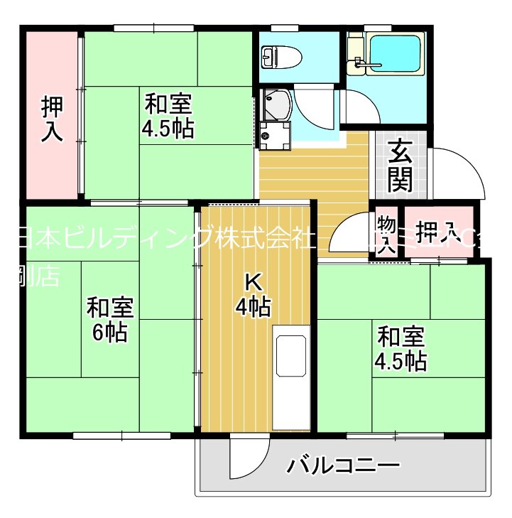 ＵＲ金剛団地　61号棟の間取り