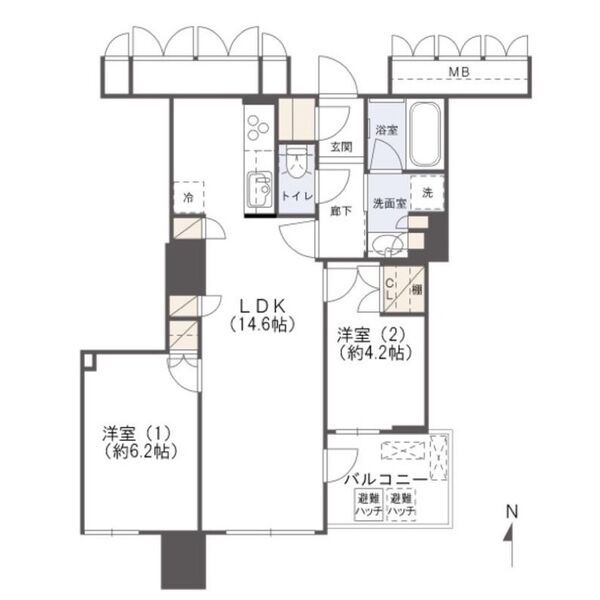 ブランズタワー大阪本町の間取り