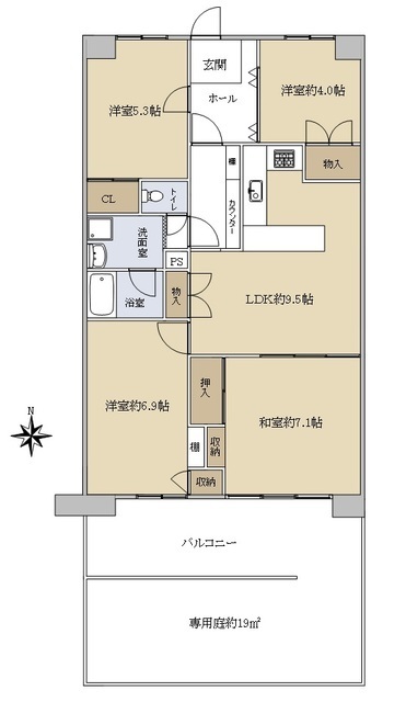 第一シャトー八戸ノ里の間取り