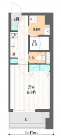 台東区雷門のマンションの間取り