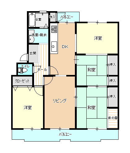 奈多団地24棟の間取り