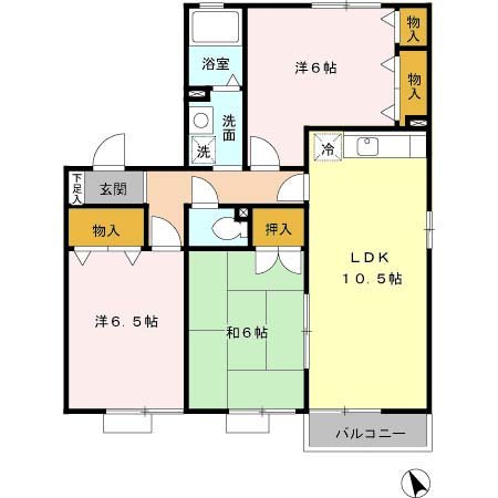 三木市大村のアパートの間取り