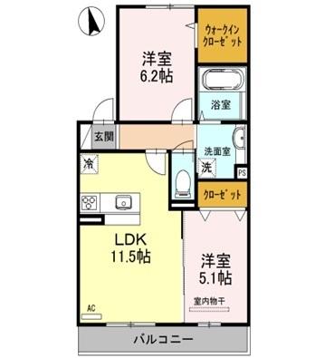 ルシエルメイキラＡ棟の間取り