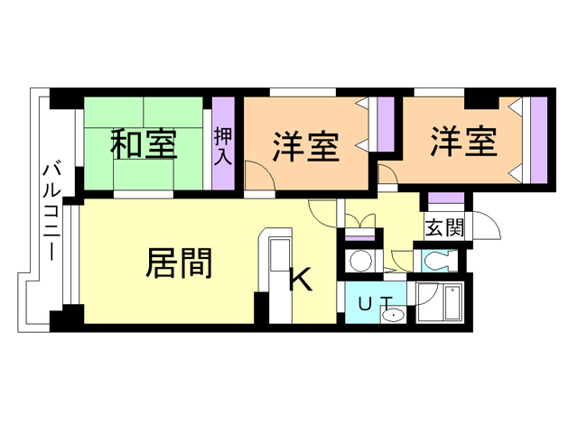 苫小牧市緑町のマンションの間取り