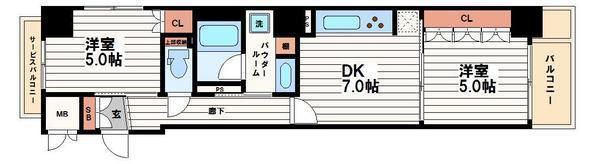 サンマイン北浜の間取り