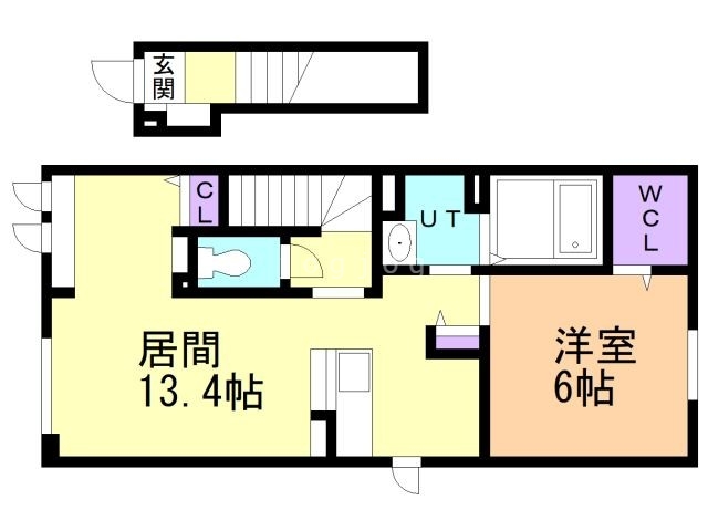 石狩市花川南二条のアパートの間取り