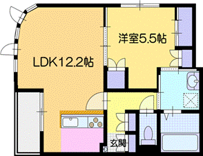 江別市大麻中町のアパートの間取り