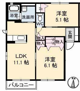 鳥取市吉成のアパートの間取り