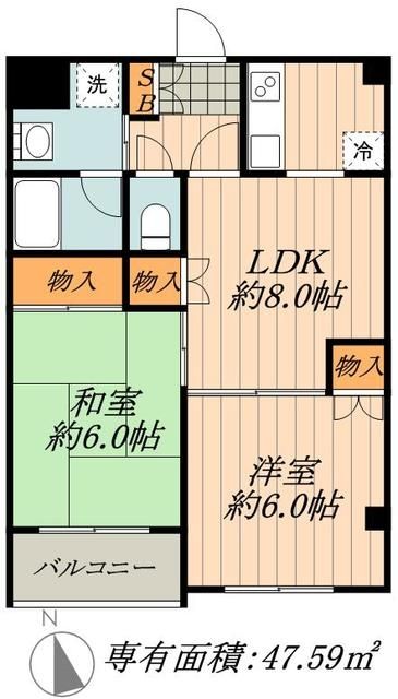 足立区足立のマンションの間取り