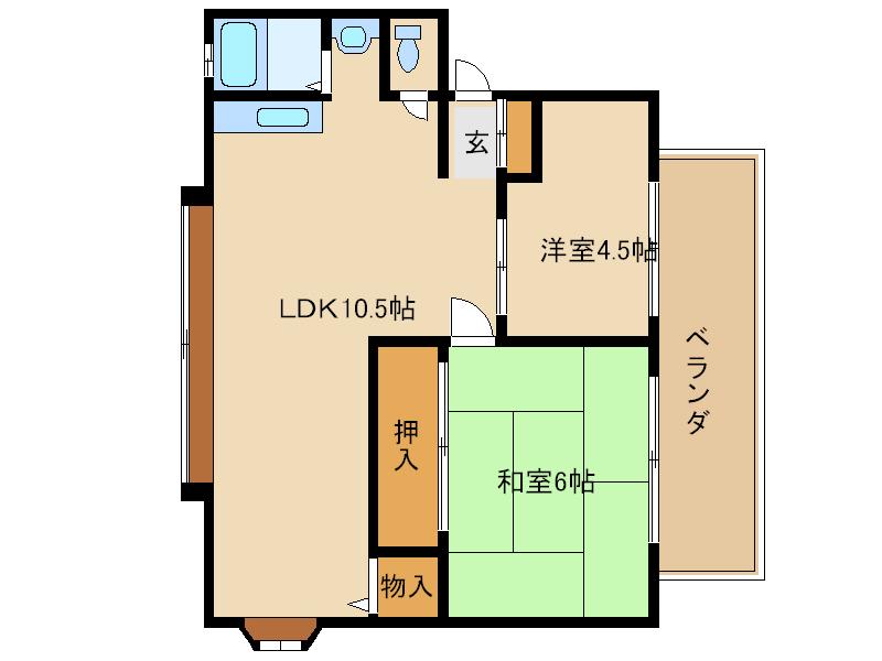 加古川市加古川町木村のアパートの間取り