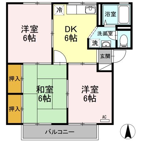 総社市小寺のアパートの間取り