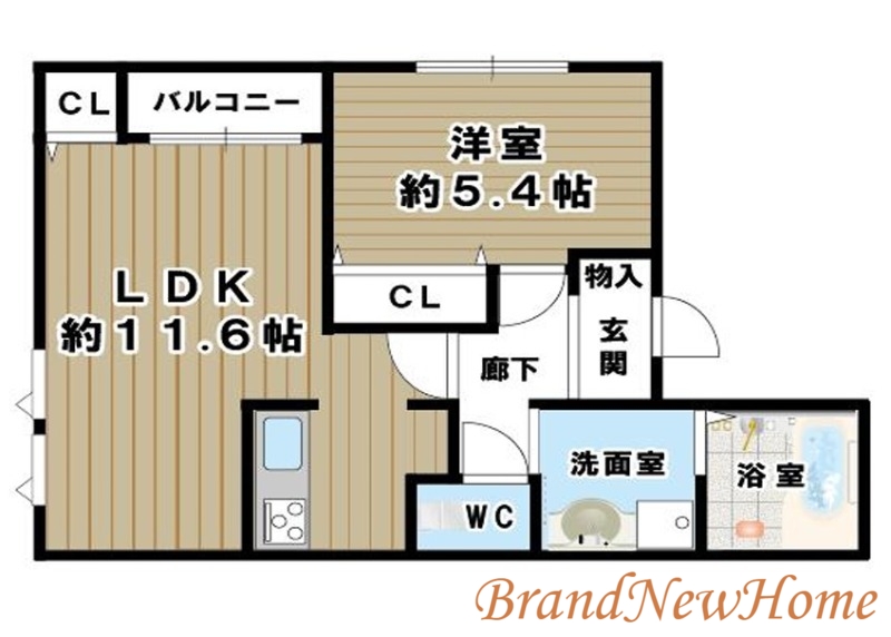 堺市堺区榎元町のアパートの間取り