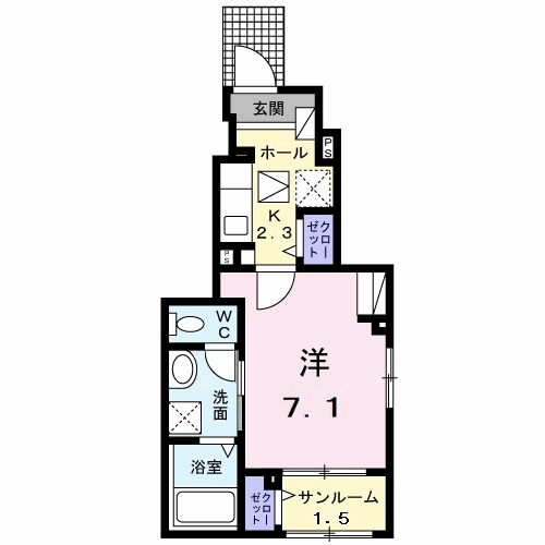 【高知市槇山町のアパートの間取り】