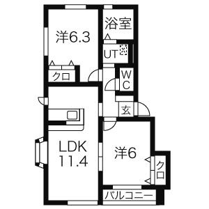 コーポ白鳥Eの間取り