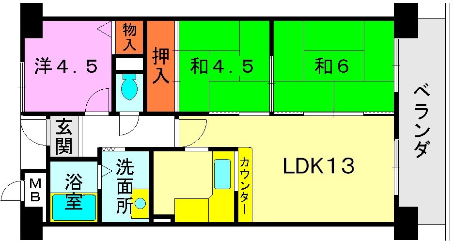 守山市勝部のマンションの間取り