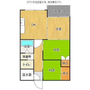 札幌市白石区東札幌二条のアパートの間取り