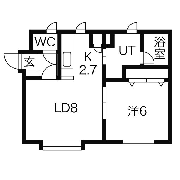 札幌市厚別区厚別中央五条のマンションの間取り