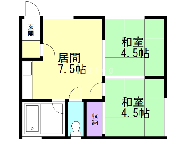 札幌市清田区清田七条のアパートの間取り