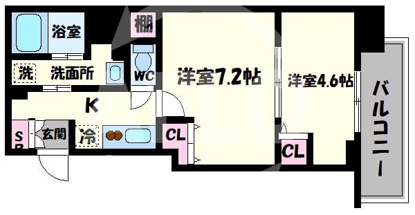 大阪市天王寺区玉造本町のマンションの間取り